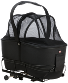 Nacelle de poussette noire avec capote en maille, design moderne et fonctionnel, idéale pour bébé, compatible avec châssis de poussette universel.