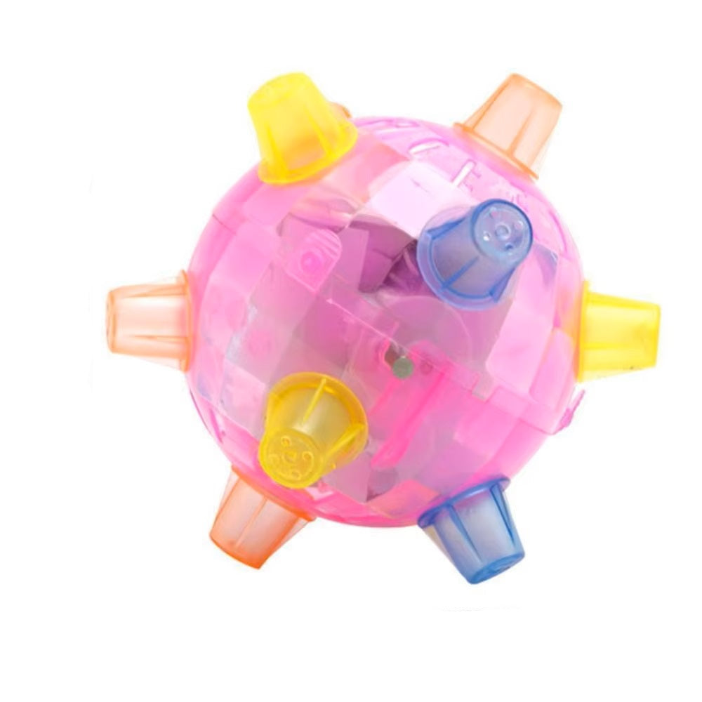 Jouet interactif pour chien, balle rose avec pointes multicolores, stimulation mentale, jeu masticatoire, accessoire durable pour animaux.