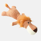 Jouet interactif pour chien en forme de lion, peluche douce et durable, idéal pour mâcher et jouer, couleur marron clair, design amusant.