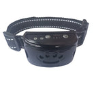 Collier anti-aboiement pour chien, noir, réglable, avec capteur de vibration et bouton de contrôle, accessoire de dressage efficace.